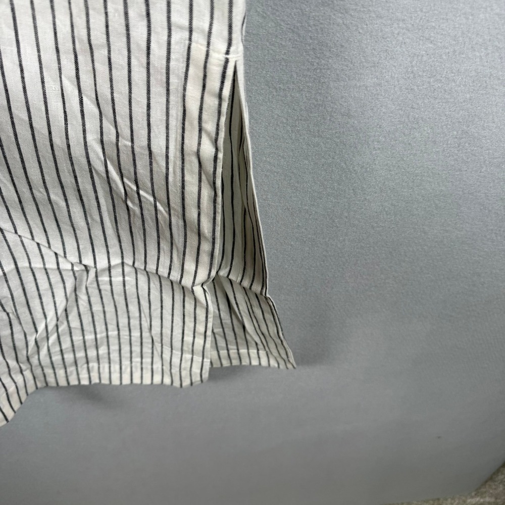 CALIA Womens XS Coverup Ivory Yucatan Stripe Button Down Linen Blend Shirt Dress - Picture 10 of 12